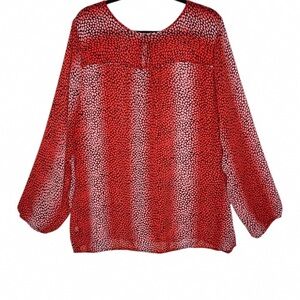 Elegant Red Patterned Blouse